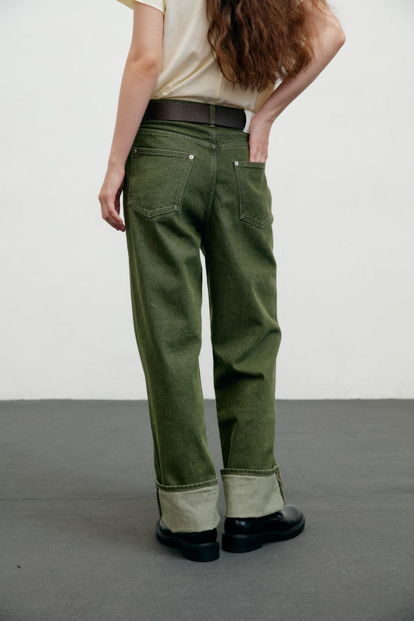 OLIVE Turned Up Jeans