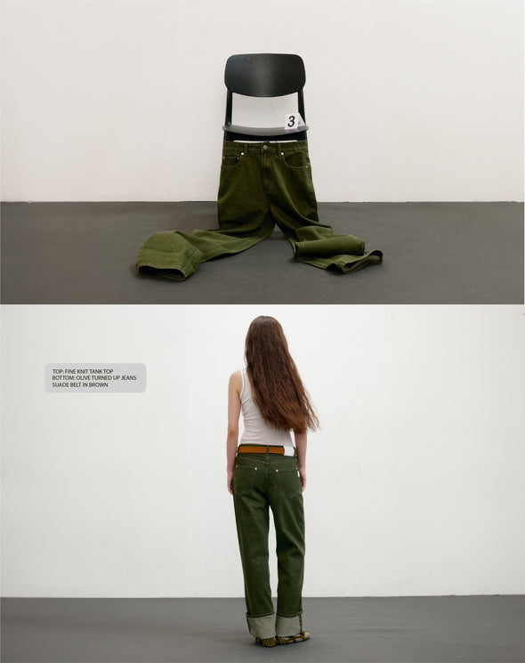 OLIVE Turned Up Jeans