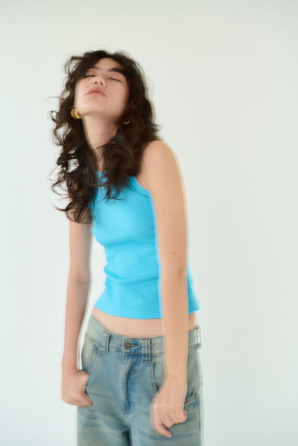VX SKINNY TANK TOP IN AQUA